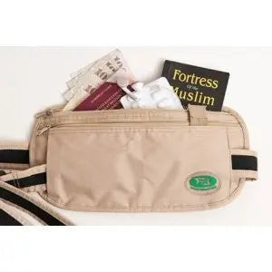 Hajj Safe - Anti-theft Hajj & Umrah Travel Waist Bag or Ihram Belt Muslim Pilgramage Bag Passport Money Purse Hajj Safe