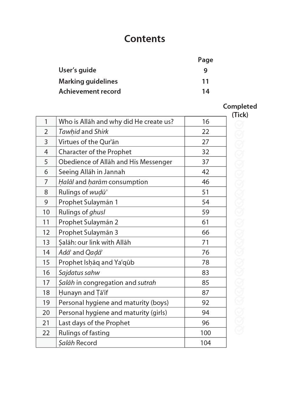 Safar Islamic Studies: Workbook 6