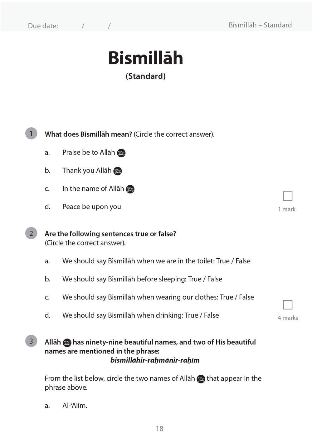 Safar Islamic Studies: Workbook 2